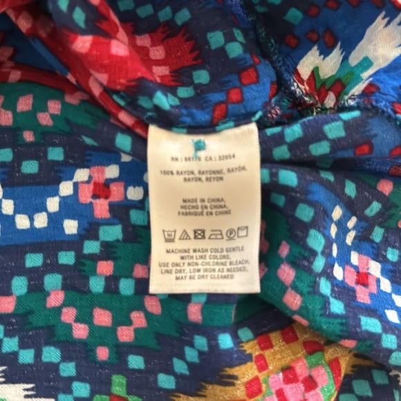 Maeve Anthropologie Topoxte Drop Waist Ikat Blouse -size 2 - Picture 4 of 4